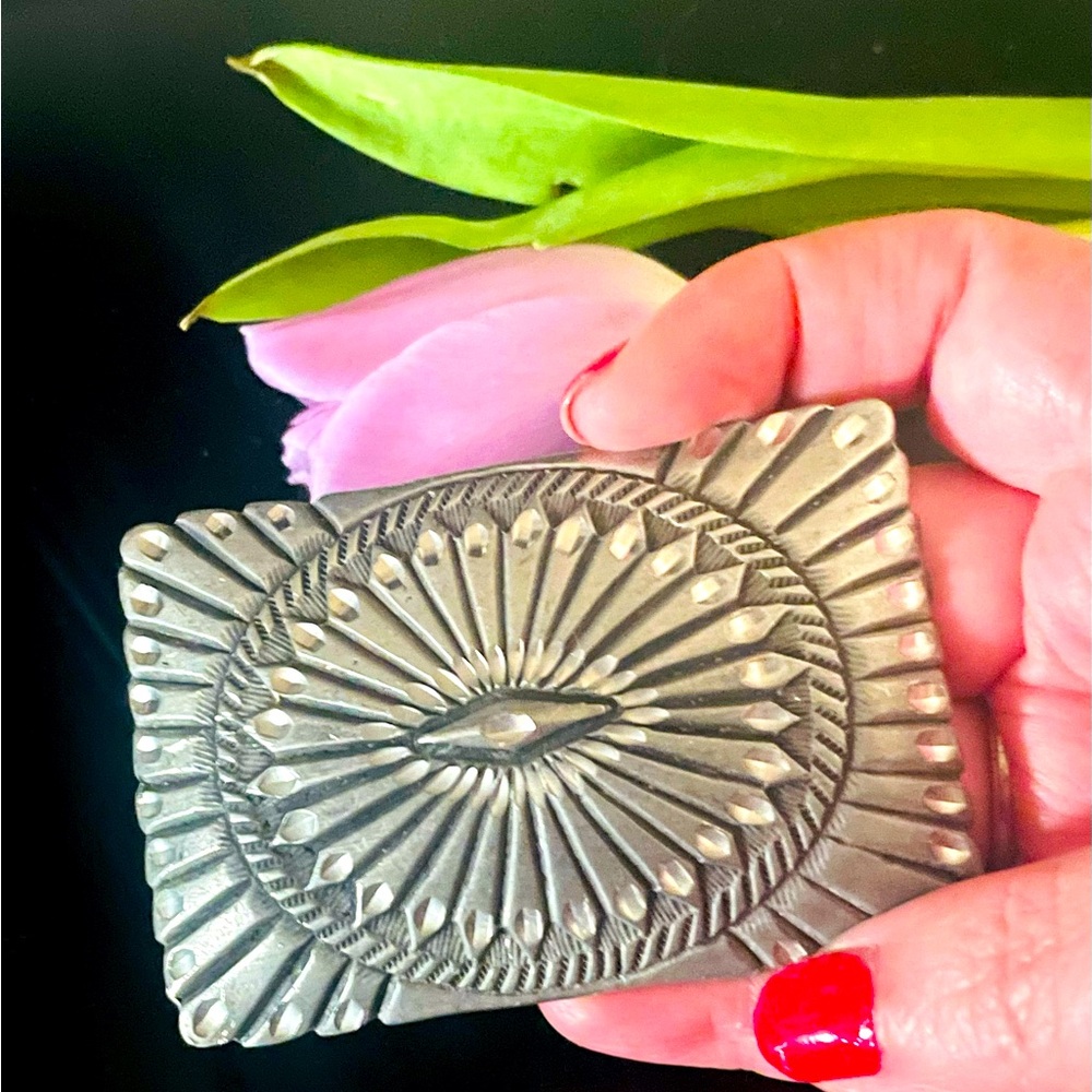 Vintage Style Southwestern Concho Square Buckle